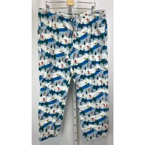 HANNA ANDERSSON Adult Winter Ski Flannel Pajama Pants Organic Cotton Holiday XL